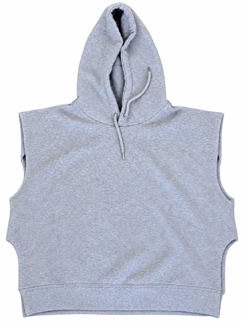 Women’s Gray Sleeveless  Irregular Side Opening Pullover Hooded Vest